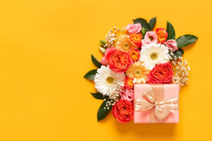 花束とプレゼント